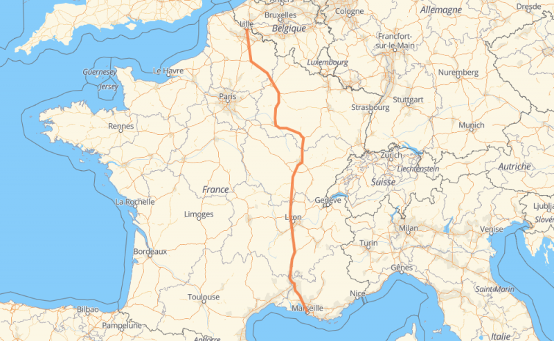 Déménagement longue distance entre Marseille (sud) et Lille (nord) avec un déménageur professionnel spécialiste des déménagements groupés